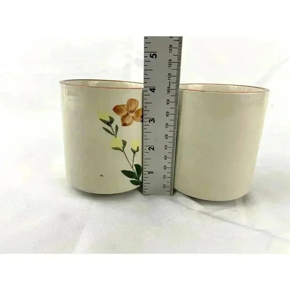 VTG Set Floral Stoneware Coffee Mug Flowers Watercolor Style Cup Chi Kiang China - Picture 8 of 9